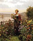 Daniel Ridgway Knight Woman in a Garden painting